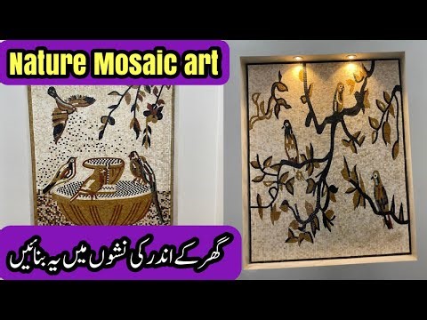 Nature mosaic art in niches | Nature mosaic design for house interior
