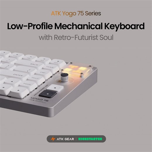 Your Desk’s Retro-Futurist Soul A keyboard that’s more than a tool — it’s the centerpiece of your space. With a sleek CNC aluminum body and a fully programmable pixel display, YOGO 75 brings personality and presence to every setup. Express yourself through light, animation, and solid design. 👉 Back now to lock in the lowest launch price. | ATK Gear