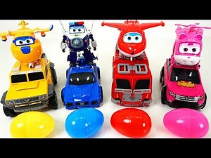 Crocodile and dinosaurs take Super Wings’s surprise egg! Miniforce! Help us! - DuDuPopTOY