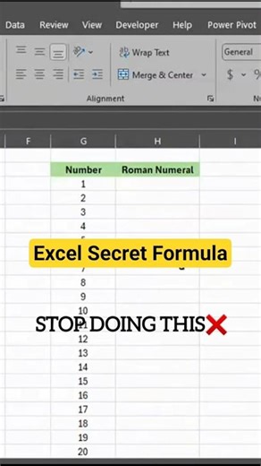 🔥 Excel Roman Formula Trick | Convert Number to Roman Numerals in Seconds! #excel #excelshortcuts