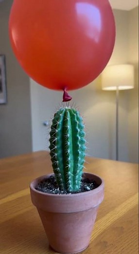 🎈💥 Cactus vs Balloon! #shorts #satisfying