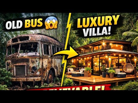He Turned a 90-Year Abandoned Bus into a Luxury Jungle Villa 😱 | Insane Transformation