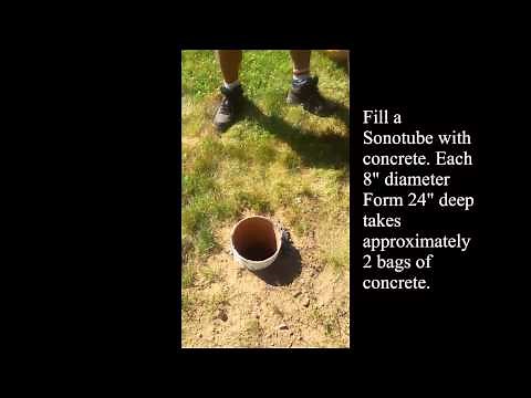How to Pour Concrete Footings for a Cedar Pergola Video