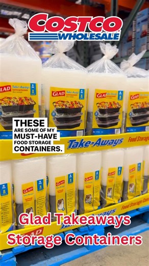 COSTCO DEALS on Instagram: "🌟These @gladproducts Takeaway containers are a must buy food storage container! Whether you are using them to send guests how with leftovers, using them for personal leftovers, or using them for non food storage, the uses are endless! 📍Find these 38oz containers in a set of 35 now only $10.99! 🌟Features: ✅Microwave, dishwasher and freezer safe ✅Good for up to 100+ washes ✅FDA Compliant food safe ✅Leak resistant snap-seal lid ✅Stackable ✅Recyclable ✅BPA-Free #costco