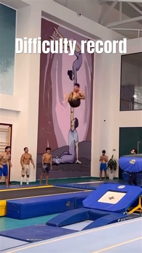 Tofig Aliyev with a difficulty record in training🇦🇿👑 #tumblingtowerblocks #gymnast #trampoline
