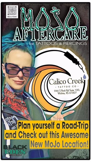 We are thrilled to welcome @calicocreektattoo Of Wichita Kansas to the Mojo Aftercare family! As an official shop carrying Mojo products, we’re proud to partner with such a talented and passionate team dedicated to excellence in tattoo artistry. Together, we’re committed to providing clients with top-quality aftercare that ensures their ink stays vibrant and healthy for years to come. Here’s to a future of inspiring art, lasting memories, and impeccable care—welcome to the Mojo family! #tattooaf