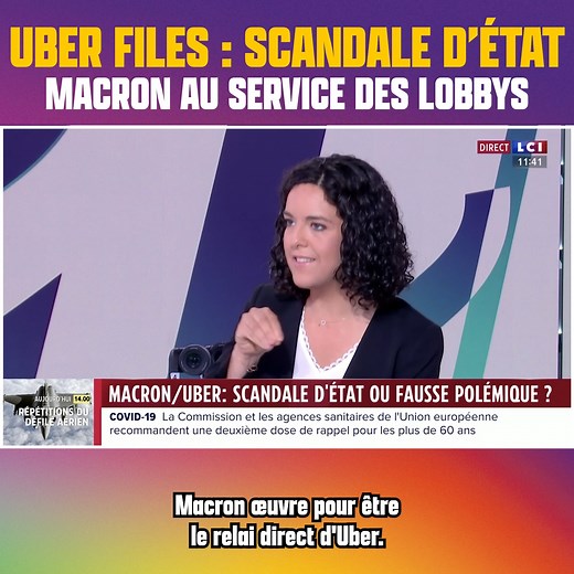 Scandale d'Etat Uber Files : Macron, a permis à Uber de s'infiltrer au coeur de l'Etat pour dicter sa loi et détruire le droit du travail. Nous demandons une commission d'enquête sur cette affaire : ce n'est pas aux lobbys de gouverner la France ! | Manon Aubry