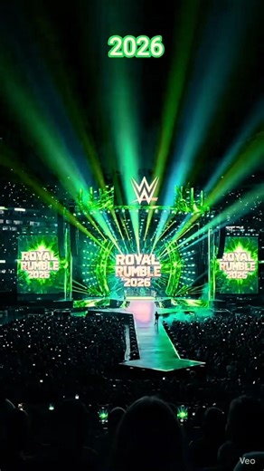 WWE Royal rumble 2026 Saudi Arabia stage reveal and opening pyro animation 🔥💚💚