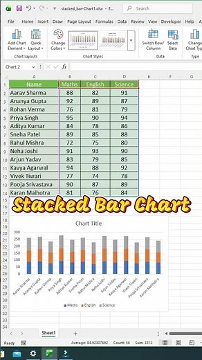 Learn Stacked Bar Chart in Excel Fast ⚡ #ExcelShorts