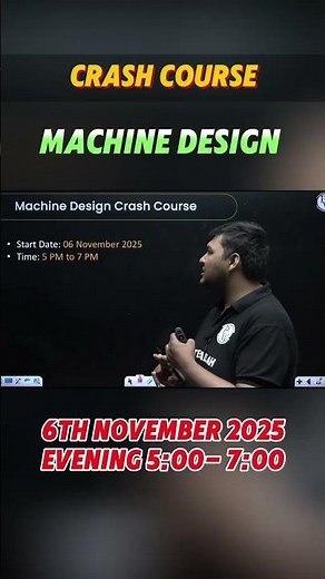 Machine Design Crash Course Start From 6th November Judna Na Bhoolna #PW #gate