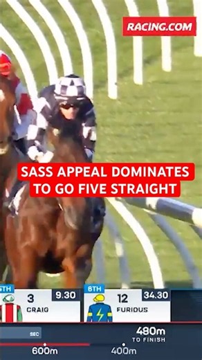 Sass Appeal makes it FIVE wins in a row 🔥