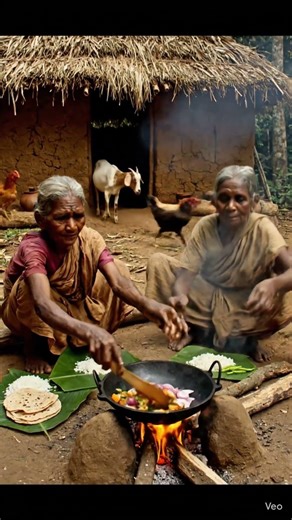 Grandma's Desi Kitchen: Cooking on Open Fire 🔥🛖 #shorts #food