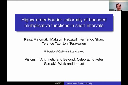 Terence Tao —Higher Order Fourier Uniformity of Bounded Multiplicative Functions