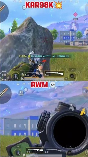 🔥 AWM vs Kar98k Ultimate Sniper Battle 😱 #kar98kvsawm