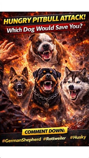 3 Dogs vs Hungry Pitbull 🐕🔥 Kaun Jeetega?