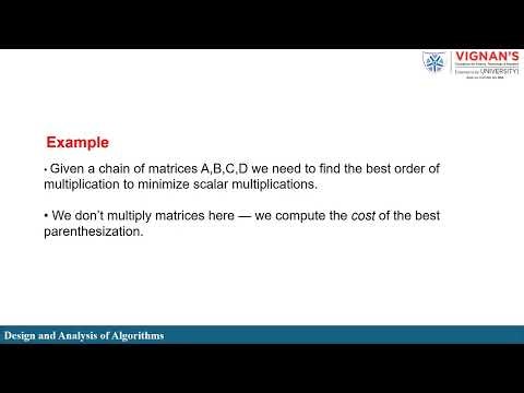 Matrix Chain Multiplication Explained | DP Table + Optimal Order | Vignan CSE Dept