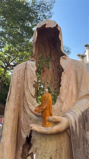 Dead tree stumps were carved into abstract, hollow figures.