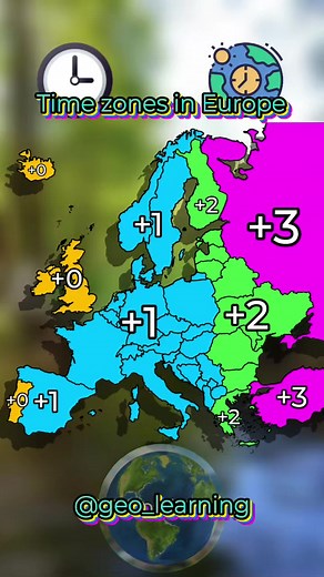 Time zones in Europe #mappingvideo #timezone #europe #geolearning #fyp