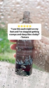 Do you ever wake up at 4am and just can't get back to sleep? Or feel exhausted all day, stressed out and experiencing muscle cramps and aches? These are all signs of a magnesium deficiency. Restore your levels fast with our pure Magnesium Oil spray. Just 6-8 sprays a day to get the sleep you need and feel energised again. “I’m getting better sleep, less cramps during the night and over all feeling better. Definitely worth trying!" - Nessy ⭐⭐⭐⭐⭐ "Tried the Magnesium oil & was amazed at how quickl