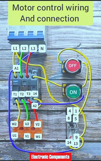 Motor control wiring and Connection #electrical #electronics #electricianlife #electronicmusic #electrician #electric #electrical #electricity #reelsfbシ #reelsviralシ #reelsvideoシ #reelstrending #reelsfb #reelsvideo #reelsviral | 𝐄𝐥𝐞𝐜𝐭𝐫𝐨𝐧𝐢𝐜 𝐂𝐨𝐦𝐩𝐨𝐧𝐞𝐧𝐭𝐬