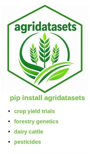 🐍 agridatasets - Python Library of curated agricultural, agronomic, and livestock datasets 🌱🐄🚜📦