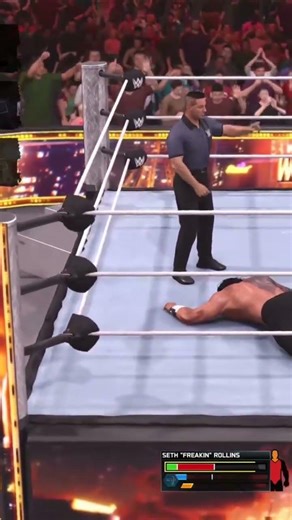 Seth Rollins attacks CM Punk on the top rope and he fkn d1es #cmpunk #wwe #wwe2k26 #wrestling