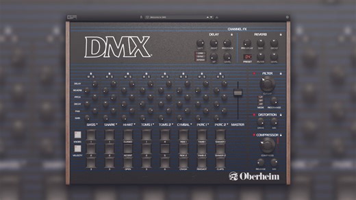 GForce's Oberheim DMX recreates the sound of the drum machine behind New Order's Blue Monday and Run-DMC's It's Like That