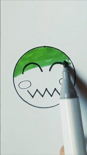 Blush Close Eyes Funny Smiley Face Emoji #drawing #art #shortvideo #painting #