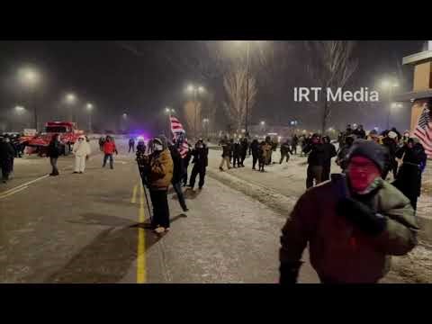 Minnesota State Police test the LRAD on terrorists as they scramble like cockroaches.
