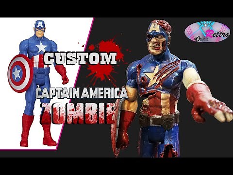 CAPITAN AMERICA ZOMBIE CUSTOM TITAN HERO/REPINTADO