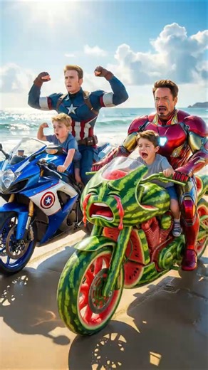 Iron Man lost to Captain America in a motorcycle race 🥺😱