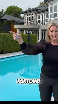 Realtor jumps in swimming pool at mansion
