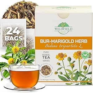 30 Bags Dried Marigold Bur Marigold Herb Tea Marygold Tea (Bidens Tripartita L.) - 30 Count 2 g Bags 100% Chereda Bur-Marigold Cáñamo Acuático