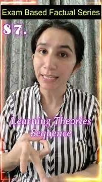87. Chronology of Learning Theories@InculcateLearning Exam Based Factual Series #ugcneteducation