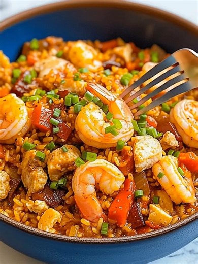 A delicious and low-carb version of the classic jambalaya, perfect for those following a keto diet. Ingredients 1 pound shrimp, peeled and deveined 1 pound chicken thighs, diced 1 tablespoon olive oil Full Recipe in First comment Enjoy ❤ 👇👇 | Olivia Recipes