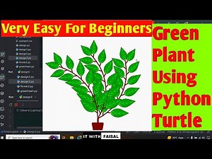 Amazing Green Plant Design Using Python Turtle | Python Turtle Graphics Drawing For Beginners
