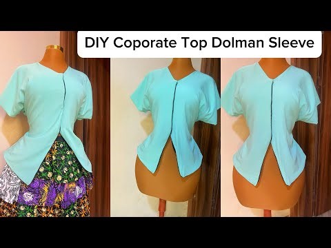 How to Sew a Chic Corporate Dolman Sleeve Top👗Button-Front V-Neck Blouse Tutorial