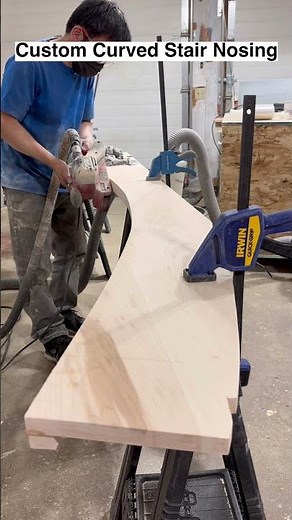 Handmade Curved Stair Nosing #woodworking #diy #stairs #wood