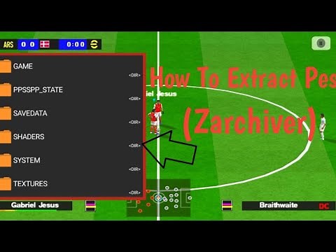 How To Set And Extract eFootball Pes PPSSPP With Zarchiver tutorial