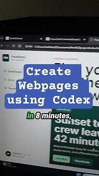 Codex created a webpage in 8 minutes