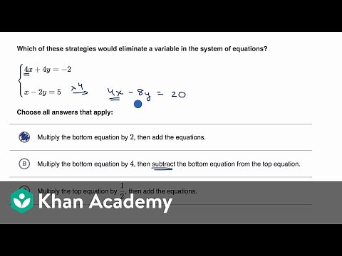 Strategies for eliminating variables in a system examples