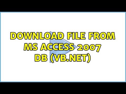 Download file from MS Access 2007 DB (VB.net)