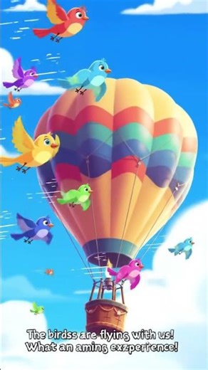 Magical Kids Flying with Parachute 🪂✨ Birds & Rainbow Adventure 🌈 | Funny 3D Cartoon #cartoon