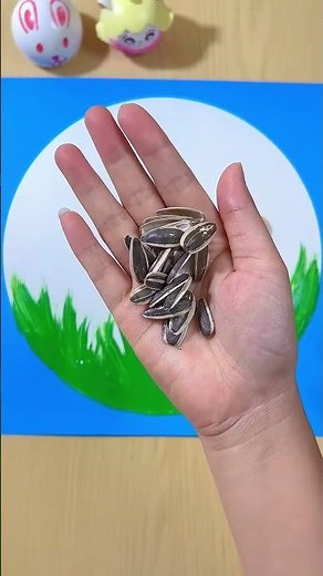 Very Simple Art And Craft _ 30 Seconds Turns Finished Melon Seed Shells Into A Sunflower#origami #di