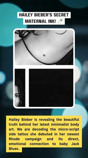 SECRET DECODED! Hailey Bieber Reveals Hidden Baby Tattoo Meaning! 🍼✨ #HaileyBieber #JustinBieber