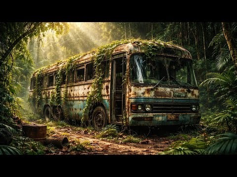 I Turned a 100 Year Old Abandoned Bus into a Luxury Jungle Mansion (ASMR)