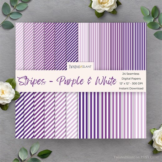 Purple Stripe Digital Paper | INSTANT DOWNLOAD | Striped Background | Lined Digital Paper | Seamless Textures | Purple | STR01 - Etsy