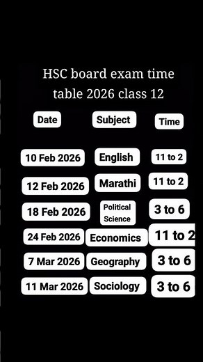 board exam time table class 12 th 2026