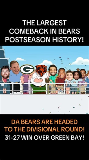 The #Bears pull off the comeback against the Packers! The LARGEST comeback in Bears postseason history! On to the Divisional round! #bearsnation #nfl #chicagobears | Bear Report