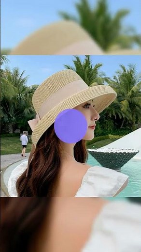 Retro Round Top Straw Hat Ladies Sun Hats Travel Holiday Visor Hats Vintage Women Beach Hat Black...